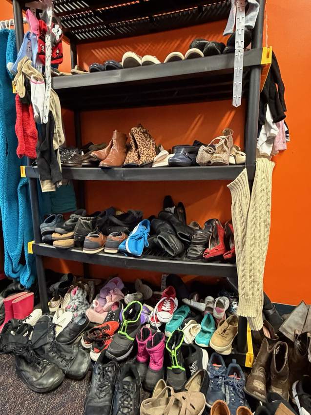 Shoe shelves at Kenny’s Kloset